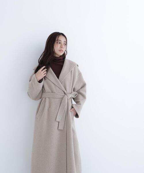 BO de bo 大人用コート フード付きグレーロングコート NATURAL BEAUTY BASIC（ナチュラルビューティーベーシック） コート