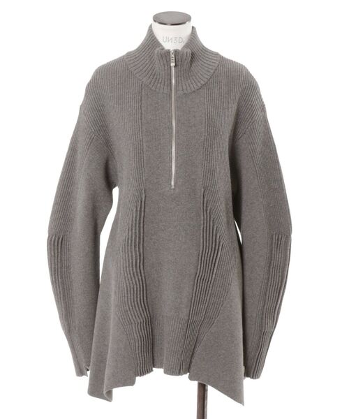 HYEIN SEO half zip neck top ハーフジップネックトップ UN3D.（アンスリード） ニット セーター PIN TUCK HALF ZIP TOP