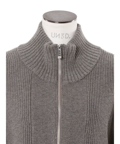 UN3D.（アンスリード） ニット セーター PIN TUCK HALF ZIP TOP