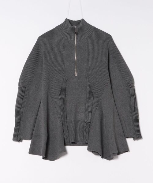 UN3D.（アンスリード） ニット セーター PIN TUCK HALF ZIP TOP