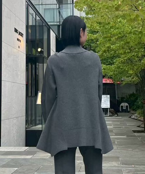 UN3D.（アンスリード） ニット セーター PIN TUCK HALF ZIP TOP