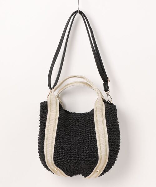 「COOCO」 かごバッグ 9 ブラック レディース_画像2