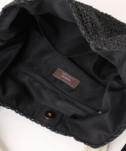 「COOCO」 かごバッグ 9 ブラック レディース_画像4