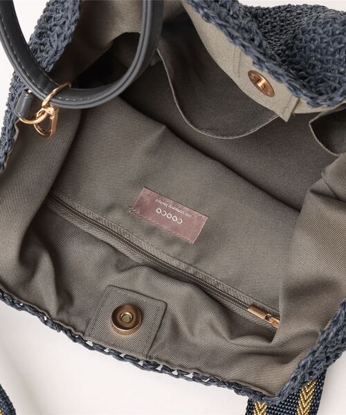 「COOCO」 かごバッグ 9 ブラック レディース_画像5