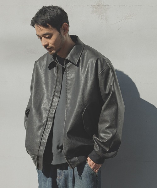 「BAYFLOW」 ジップアップブルゾン LARGE ブラック メンズ_画像5