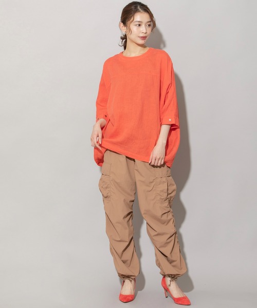 「Munich」 ドルマンスリーブブラウス FREE オレンジ レディース_画像2