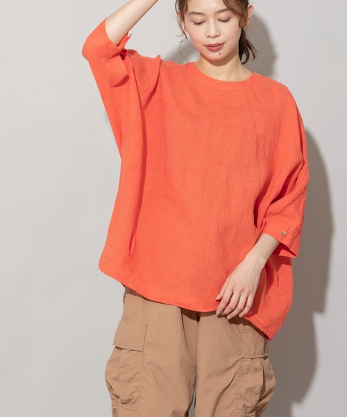 「Munich」 ドルマンスリーブブラウス FREE オレンジ レディース_画像3