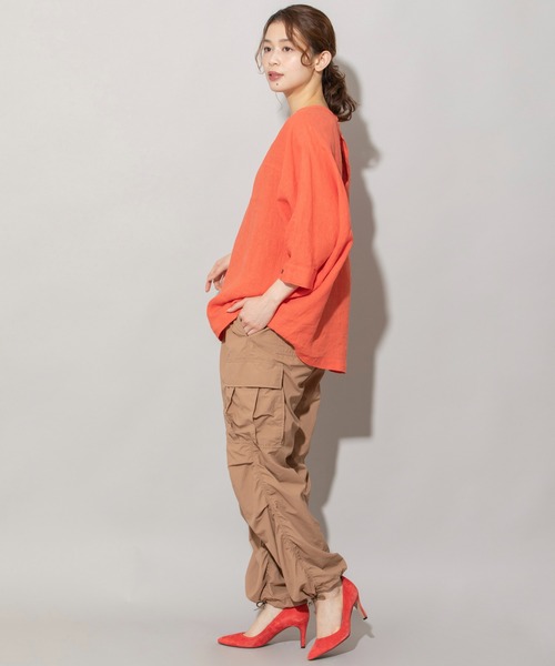 「Munich」 ドルマンスリーブブラウス FREE オレンジ レディース_画像4