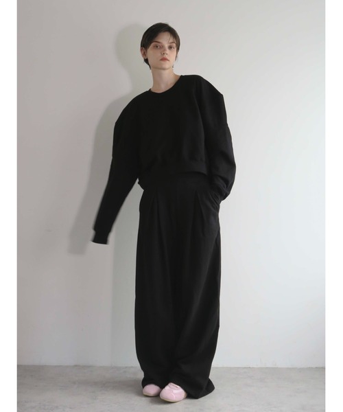 AMOMMA（アモマ） トレーナー スウェット 裏起毛 PUFF SLEEVE SWEAT裏