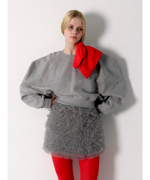 AMOMMA / アモマ | PUFF SLEEVE SWEAT 裏起毛 トレーナー | グレー | レディース AMOMMA（アモマ） トレーナー スウェット PUFF SLEEVE SWEAT裏起毛