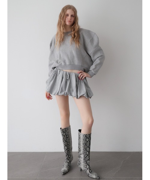 AMOMMA / アモマ | PUFF SLEEVE SWEAT 裏起毛 トレーナー | グレー | レディース AMOMMA（アモマ） トレーナー スウェット PUFF SLEEVE SWEAT裏起毛