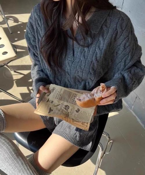 ニット セーター ケーブルニットセットアップ レディース | LACーVERT