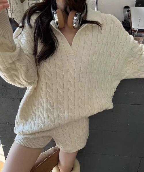 ニット セーター ケーブルニットセットアップ レディース | LACーVERT | 01