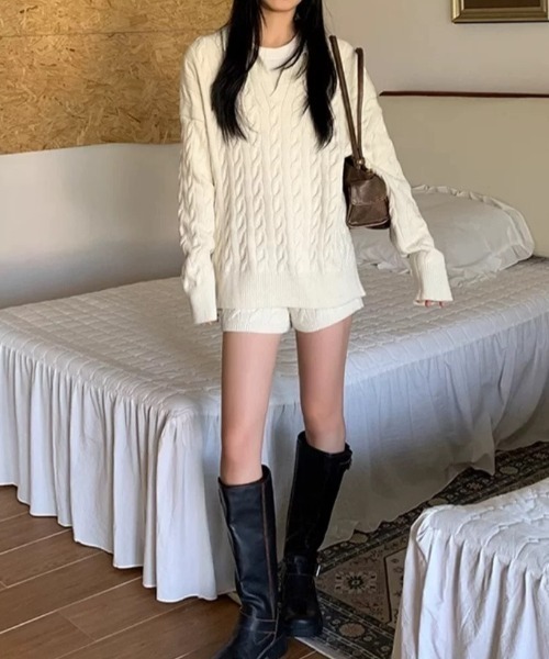 ニット セーター ケーブルニットセットアップ レディース | LACーVERT | 16