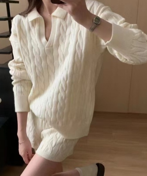 ニット セーター ケーブルニットセットアップ レディース | LACーVERT | 09