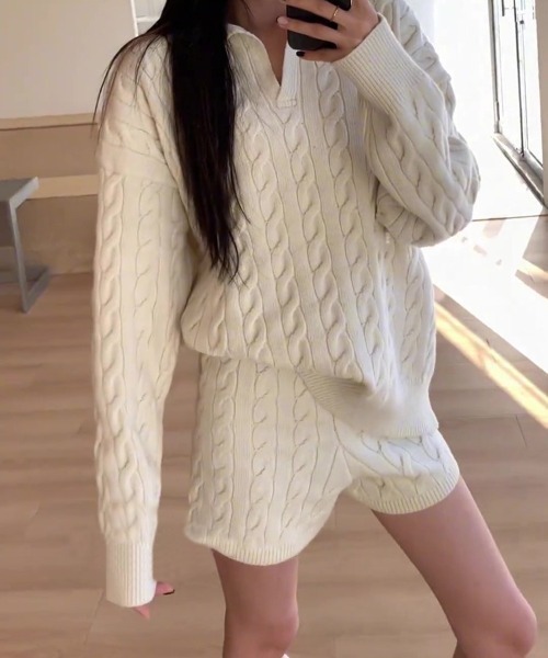 ニット セーター ケーブルニットセットアップ レディース | LACーVERT | 06