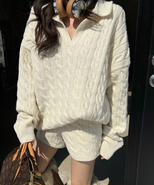 ニット セーター ケーブルニットセットアップ レディース | LACーVERT | 07