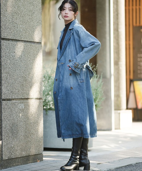 「Levi's」 トレンチコート X-SMALL ダークインディゴブルー レディース_画像3