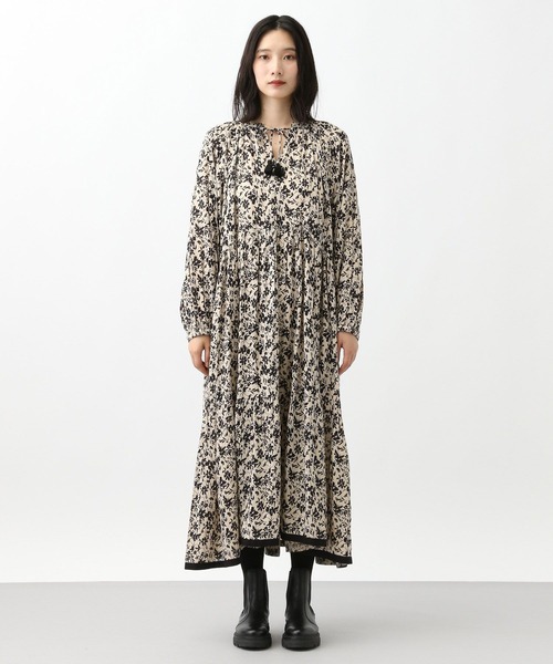 studio CLIP ワンピース 「natural by clip」フラワープリント