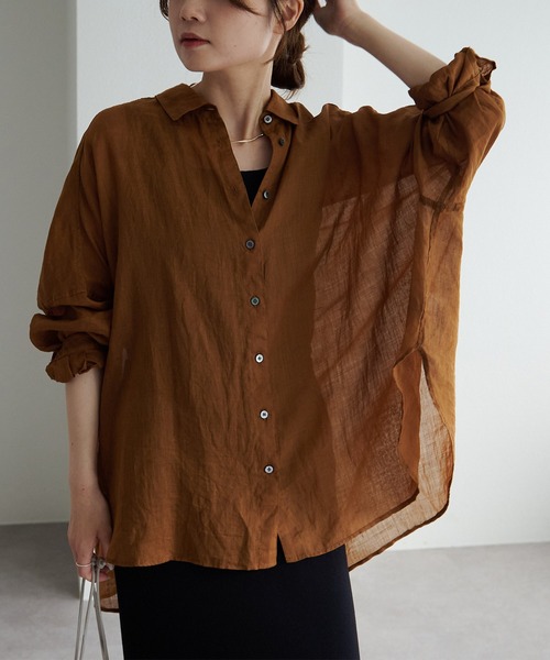 「PUAL CE CIN」 長袖シャツ FREE ライトグレー レディース_画像2