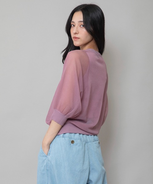 「Munich」 半袖ニット FREE グレー レディース_画像3