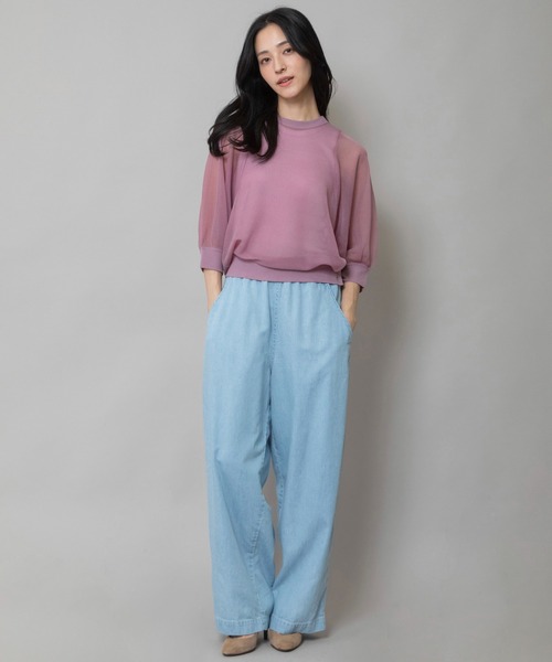 「Munich」 半袖ニット FREE グレー レディース_画像7