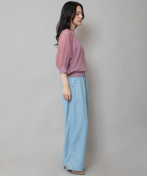 「Munich」 半袖ニット FREE グレー レディース_画像8