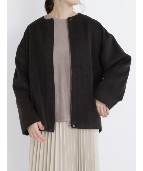 「Samansa Mos2 blue」 ブルゾン フリ- チャコール レディース_画像2