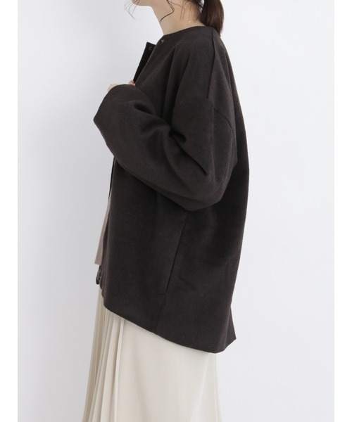 「Samansa Mos2 blue」 ブルゾン フリ- チャコール レディース_画像3