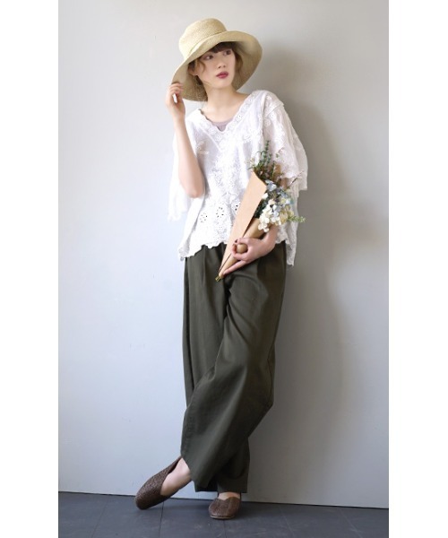 「e-zakkamania stores」 「sandy」半袖ブラウス フリー オフホワイト レディース_画像5