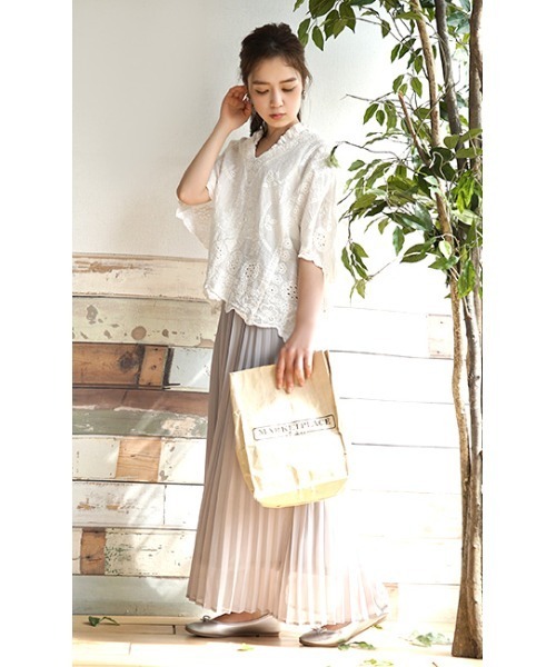 「e-zakkamania stores」 「sandy」半袖ブラウス フリー オフホワイト レディース_画像6