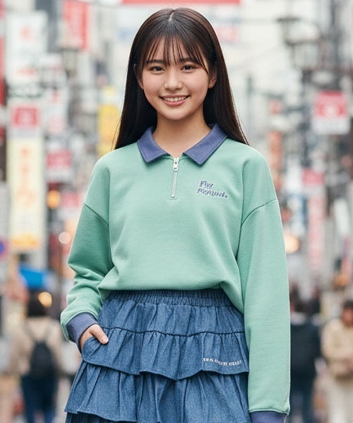 d*2様 エンジェルブルー ジップアップ ニット カウチン セーター 上着　S エンジェルブルー】ナカムラくんメッシュニット（ニット/セーター
