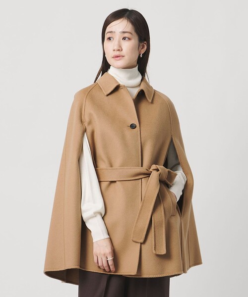 美品✨ユナイテッドアローズ　バイカラーリバーケープ　ポンチョ　キャメル　ベージュ UNITED ARROWS（ユナイテッドアローズ） コート アウター リバー