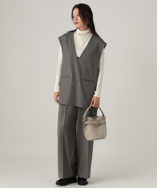 Elura（エルーラ） ベスト ジレ ウールライク柄ベスト/606424