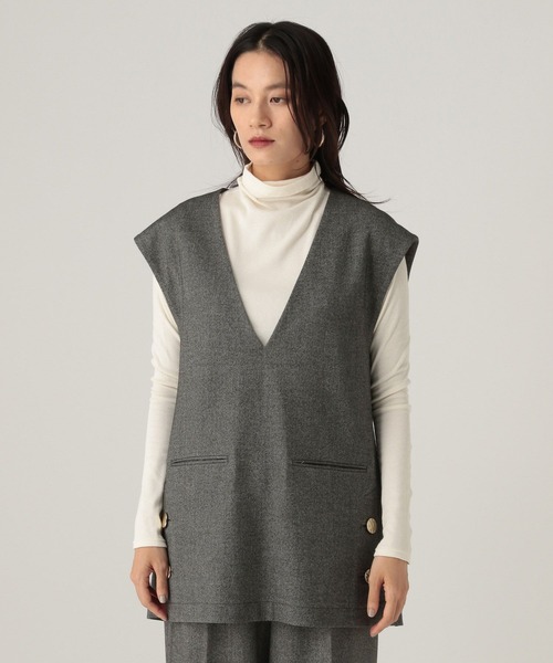 Elura（エルーラ） ベスト ジレ ウールライク柄ベスト/606424