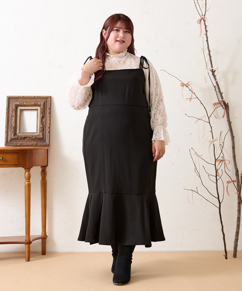 Louiosy（ルオシー） キャミソールワンピース 4L ブラック レディース