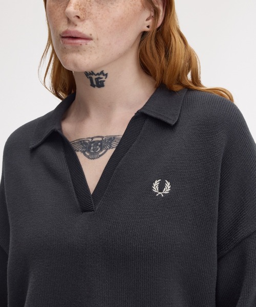 フレッドペリー FRED PERRY Knitted Shirt FRED PERRY（フレッドペリー） ニット セーター Tartan Panel Knitted