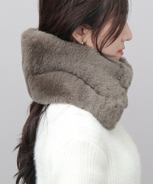 A.M.S. ネックウォーマー スヌード ふわふわ たっぷりボリューム