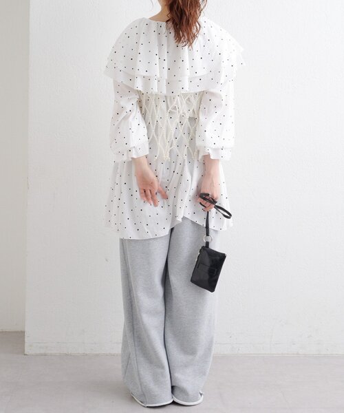 w closet（ダブルクローゼット） ブラウス シャツ Wフリルチュニック