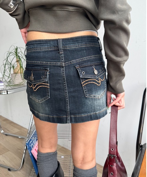 SHAGGIE（シャギー） デニムスカート アイレット付きデニムミニ