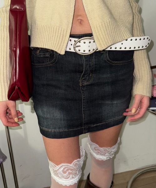 SHAGGIE（シャギー） デニムスカート アイレット付きデニムミニ