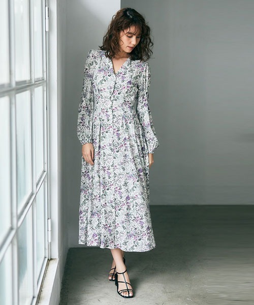 「FRAY I.D」 長袖ワンピース 1 ブルー レディース_画像2