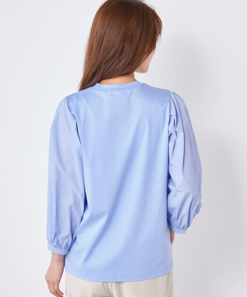 「A/C DESIGN BY ALPHA CUBIC」 長袖カットソー M サックスブルー レディース_画像4