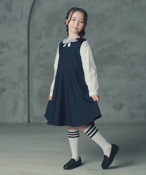 DRESCCO（ドレスコ） ワンピース ネイビーバイカラーフェイク