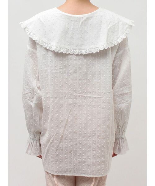 merry jenny（メリージェニー） ブラウス シャツ dot laceフリルカラー