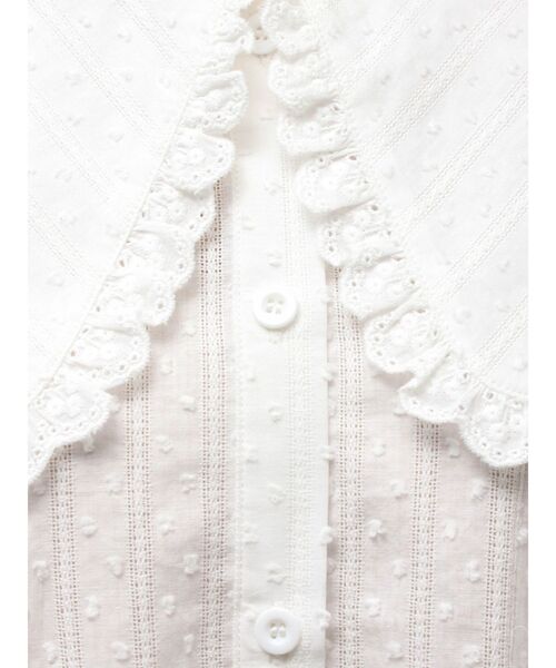 merry jenny（メリージェニー） ブラウス シャツ dot laceフリルカラー