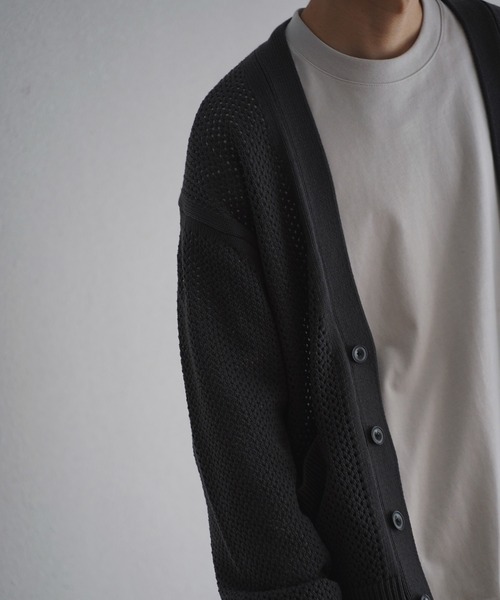WYM LIDNM 「WYM LIDNM」 ニットカーディガン M チャコール メンズ