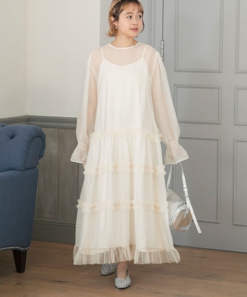 「forksy.」 長袖ワンピース FREE アイボリー レディース_画像2