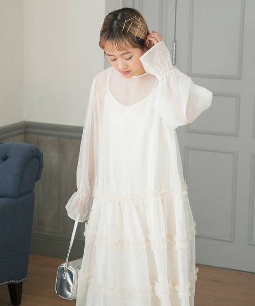 「forksy.」 長袖ワンピース FREE アイボリー レディース_画像9