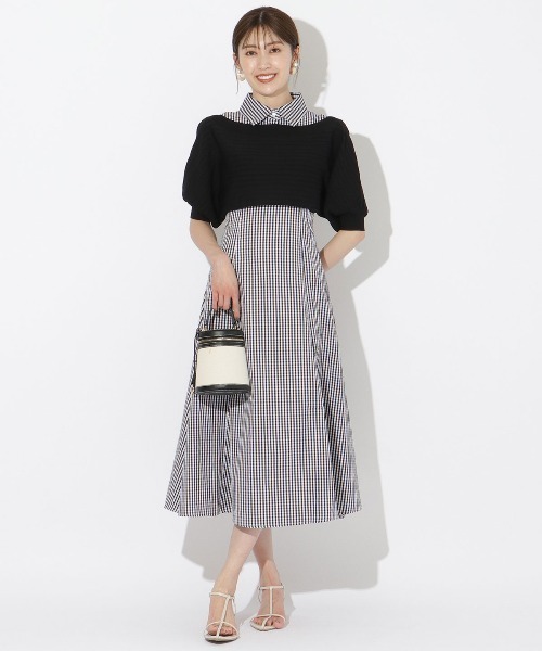 「AND COUTURE」 ノースリーブワンピース MEDIUM ブラック系その他 レディースの画像